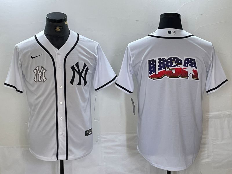 Men New York Yankees Blank White Third generation joint name Nike 2024 MLB Jersey style 20->new york yankees->MLB Jersey